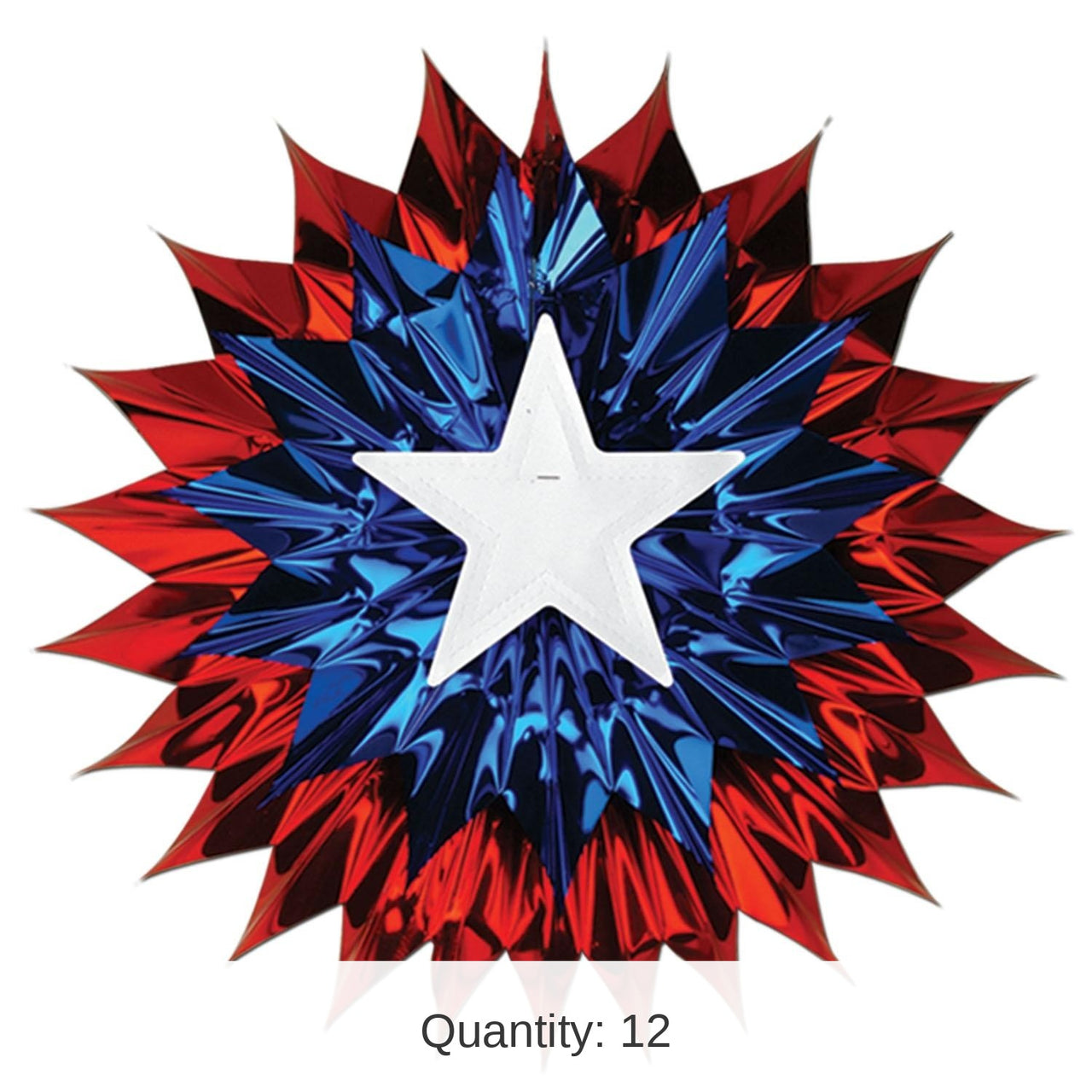 12 Piece Bulk Patriotic Fan-Burst Party Decoration