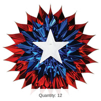 12 Piece Bulk Patriotic Fan-Burst Party Decoration