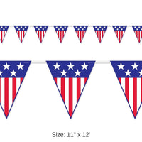 12 Pack Bulk Spirit Of America Party Pennant Banner