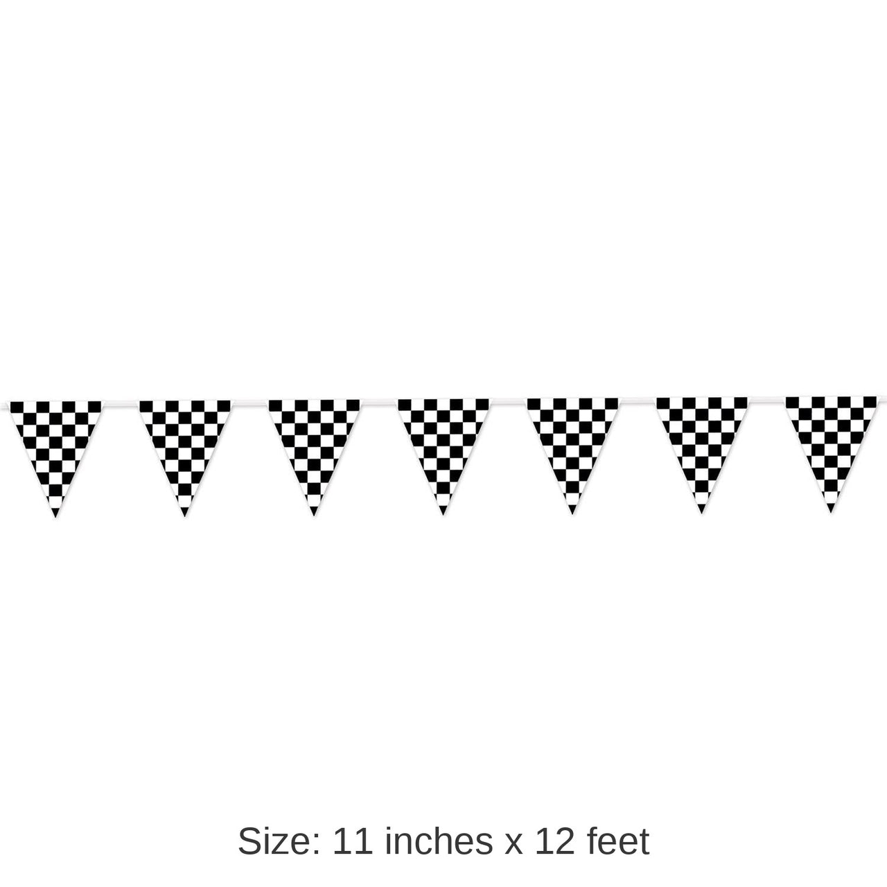 12 Pack Bulk 12 ft. Checkered Party Pennant Banner