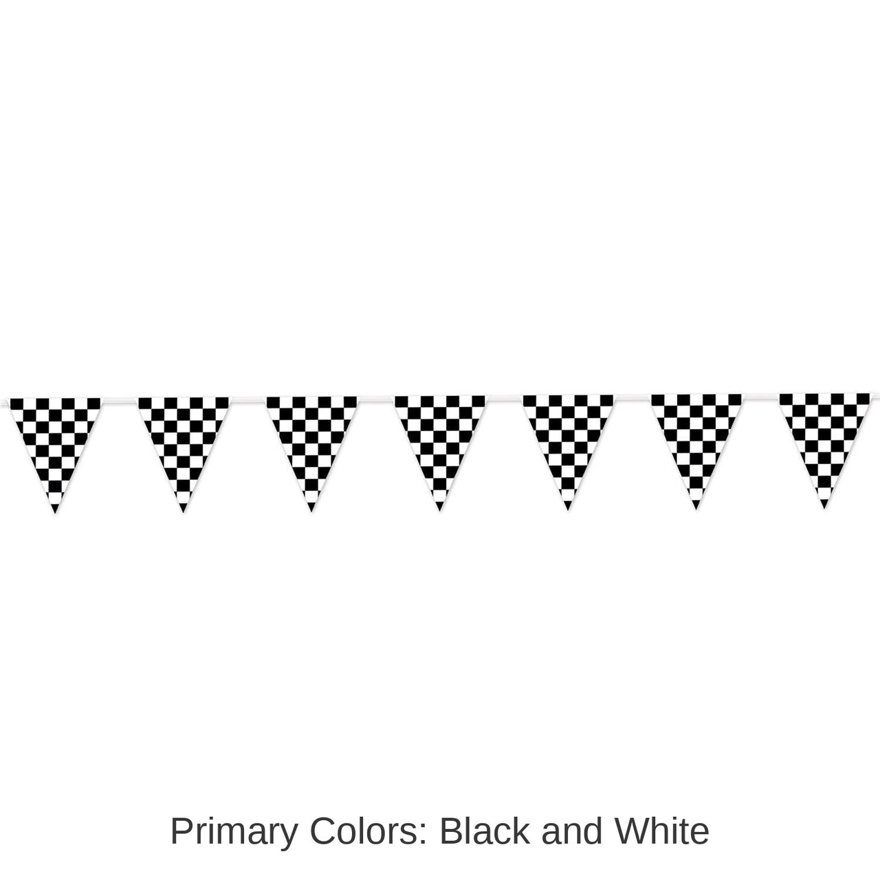 12 Pack Bulk 12 ft. Checkered Party Pennant Banner