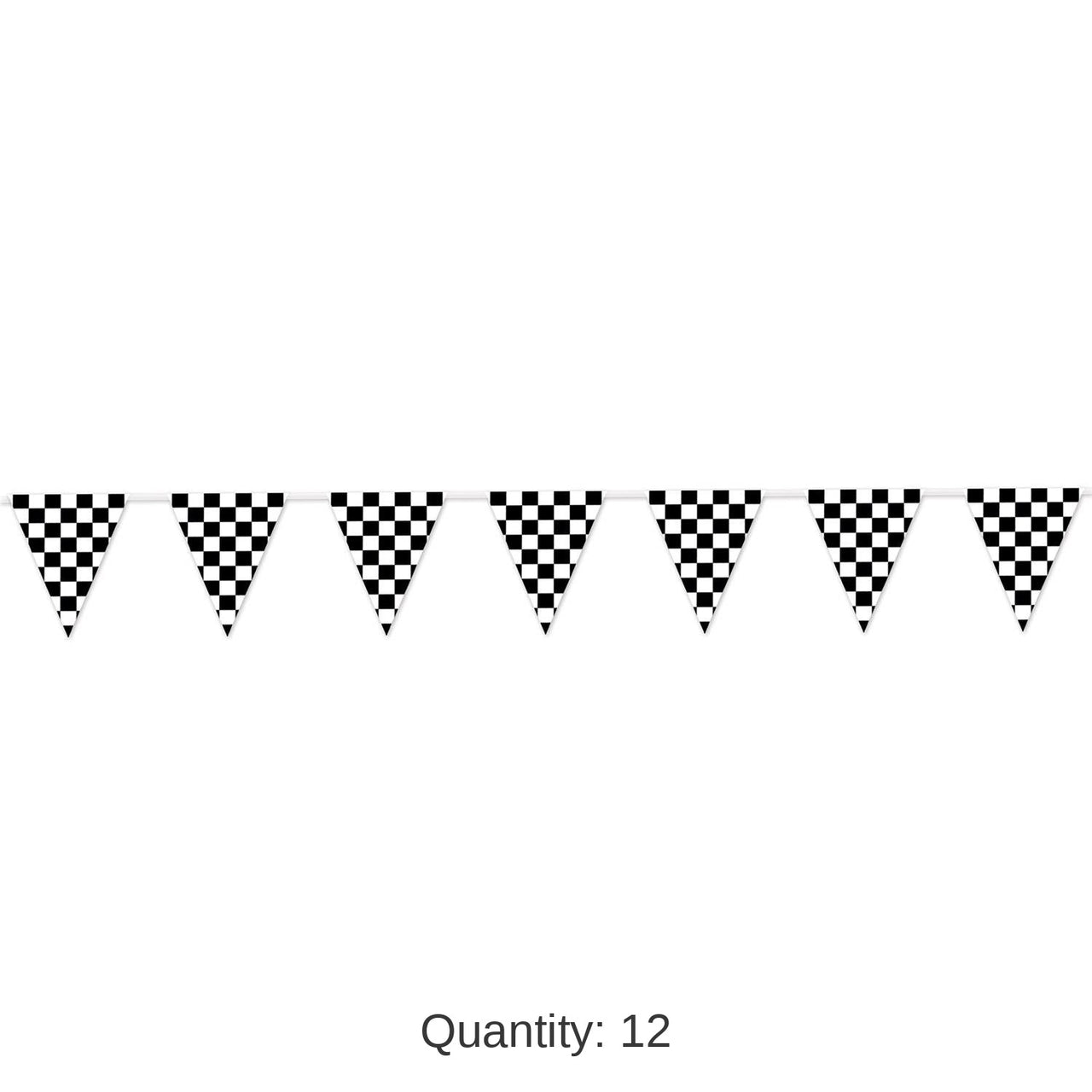 12 Pack Bulk 12 ft. Checkered Party Pennant Banner