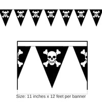 12 Pack Bulk Jolly Roger Party Pennant Banner