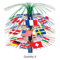 6 Pack Bulk International Flag Cascade Party Centerpiece