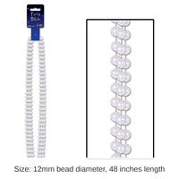 36 Pack Bulk Party Bead Necklaces - Large Round White