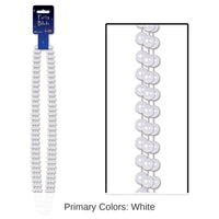 36 Pack Bulk Party Bead Necklaces - Large Round White