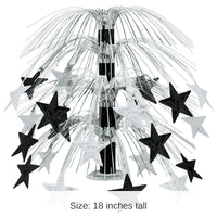 6 Pack Bulk Star Cascade Party Centerpiece - black/silver