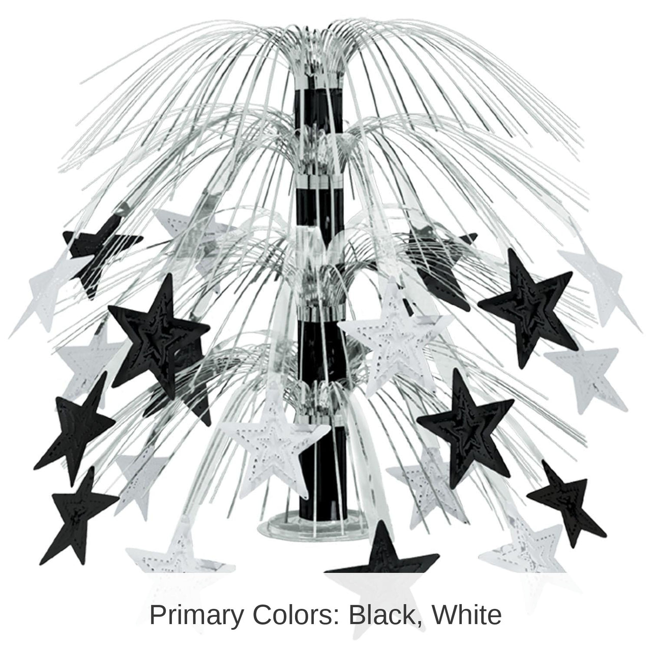 6 Pack Bulk Star Cascade Party Centerpiece - black/silver