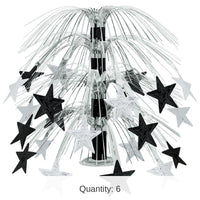 6 Pack Bulk Star Cascade Party Centerpiece - black/silver