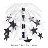 6 Pack Bulk New Year's Eve Star Cascade Centerpiece - black/white