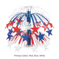 6 Pack Bulk Star Cascade Party Centerpiece - red - white - blue