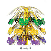 6 Pack Bulk Mardi Gras Cascade Centerpiece
