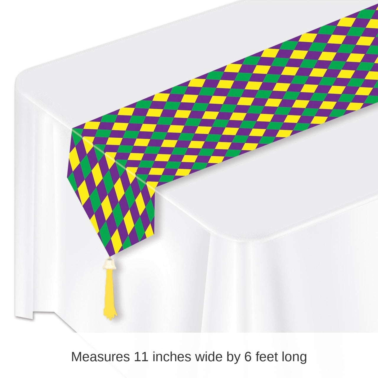 12 Pack Bulk Mardi Gras Printed Mardi Gras Paper Table Runner