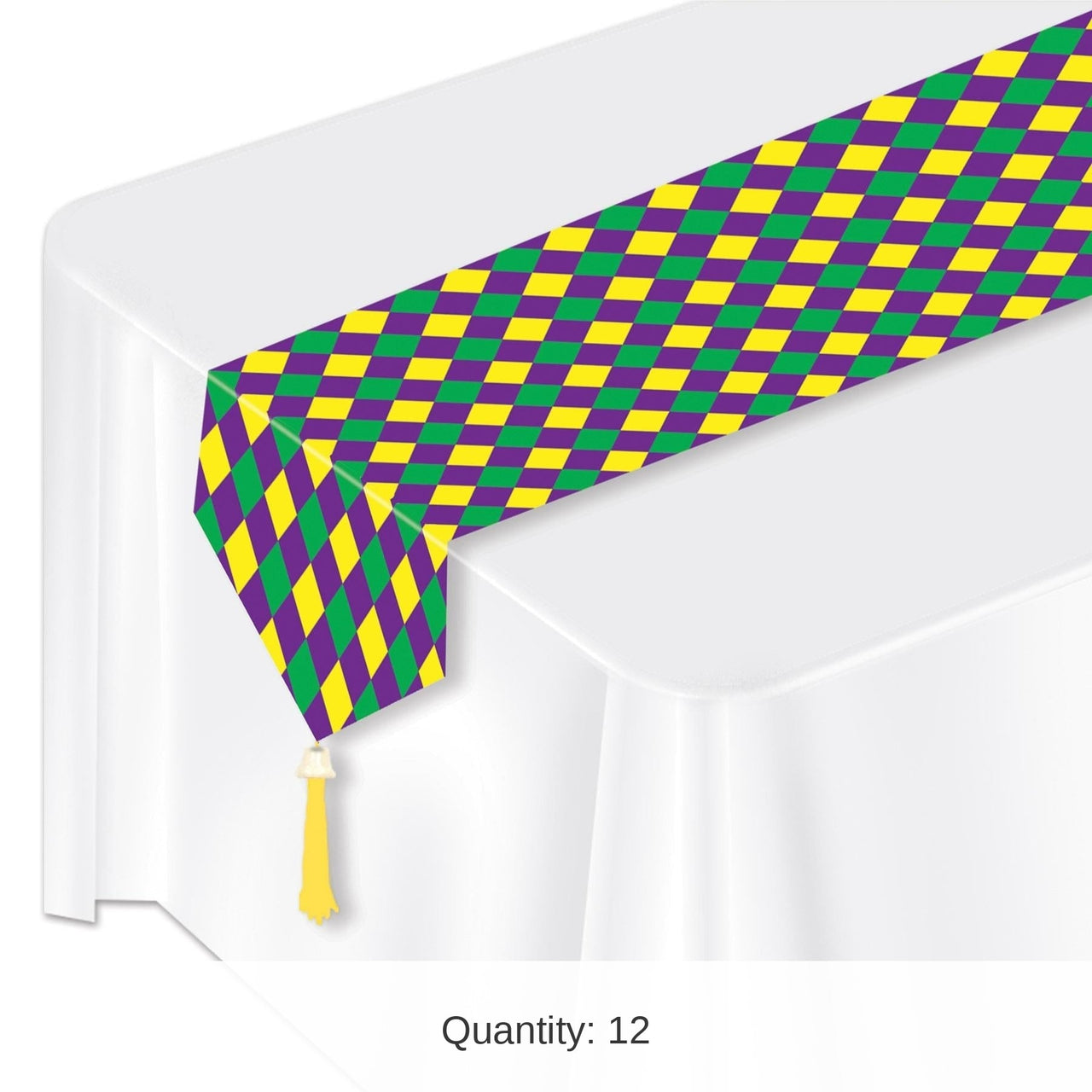 12 Pack Bulk Mardi Gras Printed Mardi Gras Paper Table Runner