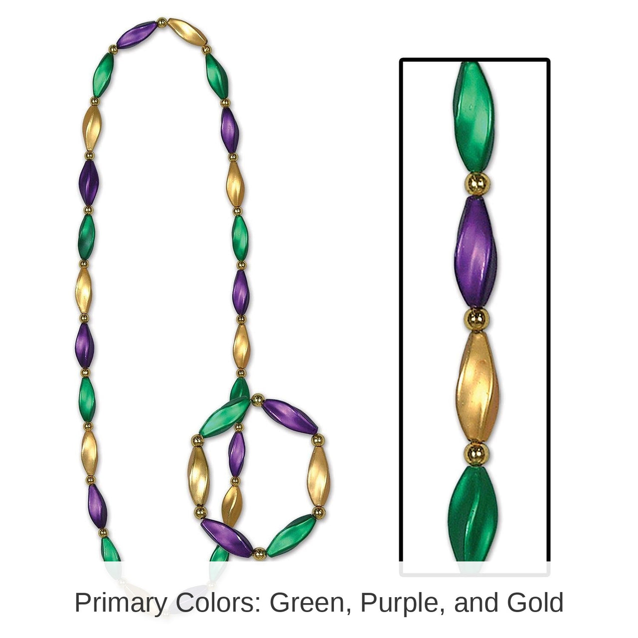 12 Pack Bulk Mardi Gras Satin Swirl Bead Necklaces/Bracelet Set