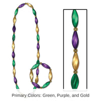 12 Pack Bulk Mardi Gras Satin Swirl Bead Necklaces/Bracelet Set