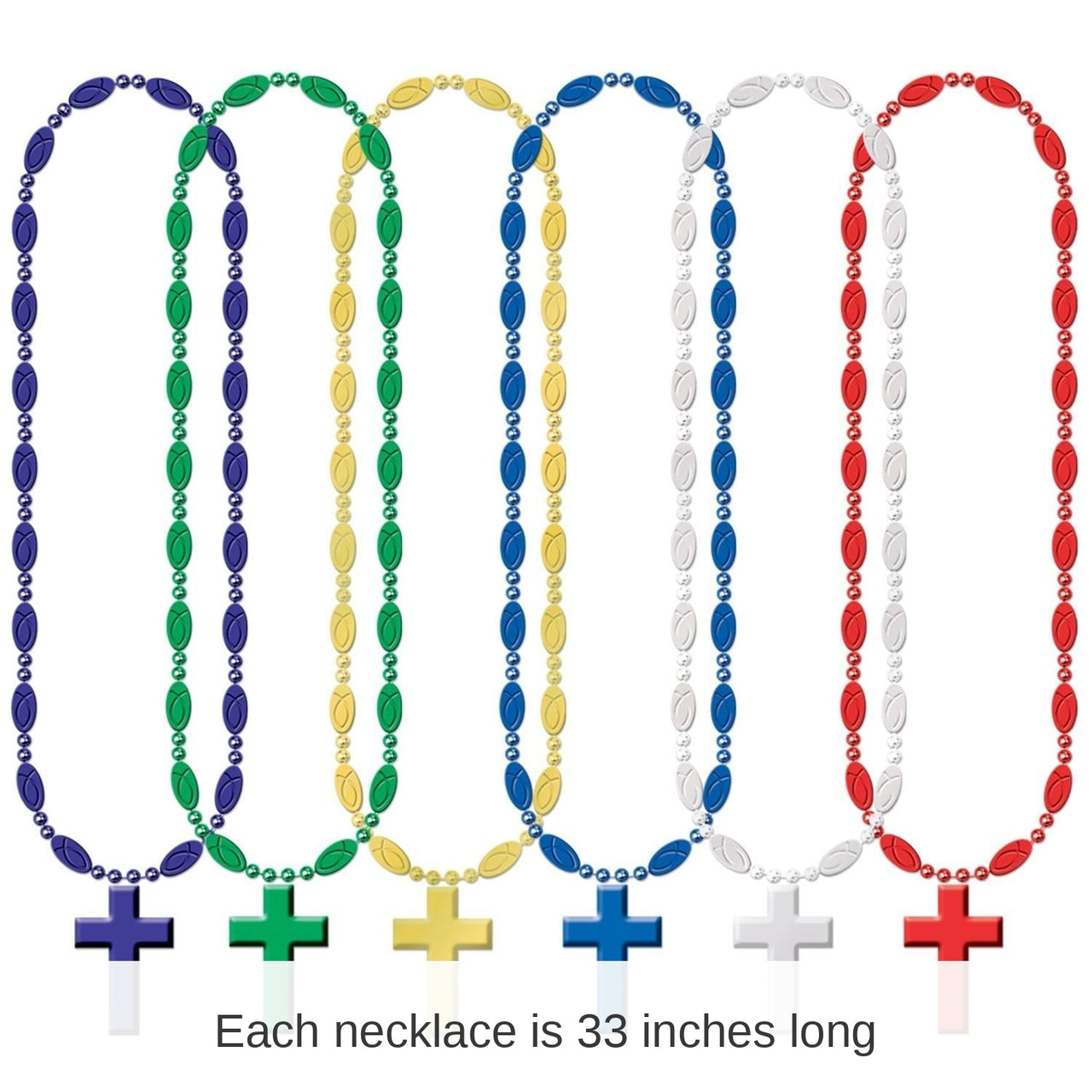 12 Pack Bulk Religious Bead Necklaces