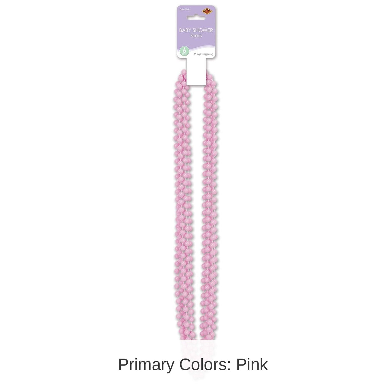 72 Pack Bulk Baby Shower Bead Necklaces Pink
