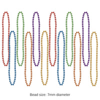 144 Pack Bulk 33 Inch - Party Bead Necklaces - Small Round Asst Colors