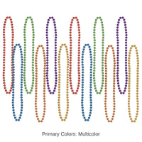144 Pack Bulk 33 Inch - Party Bead Necklaces - Small Round Asst Colors