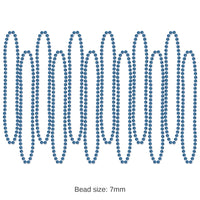 144 Pack Bulk Party Bead Necklaces - Small Round blue