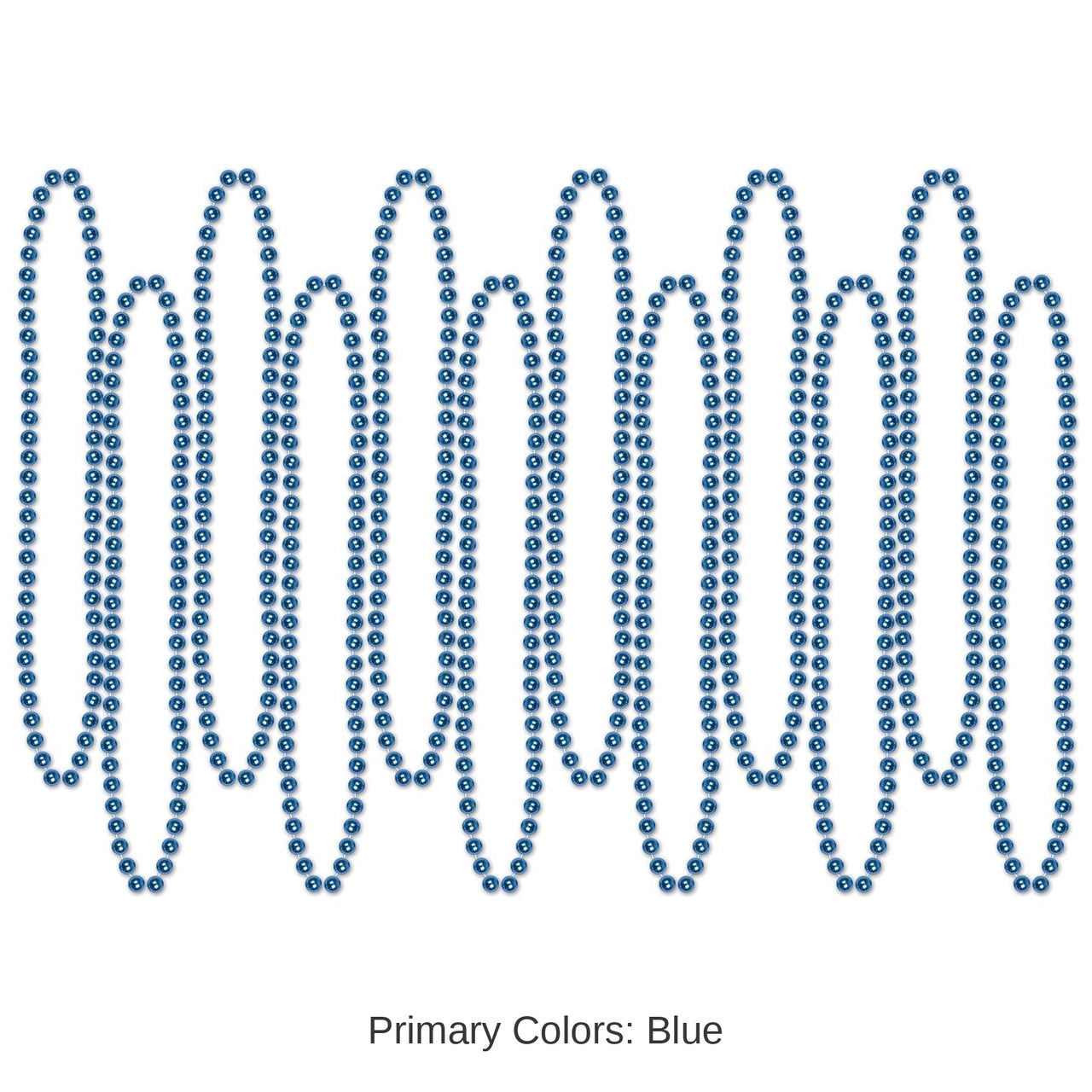 144 Pack Bulk Party Bead Necklaces - Small Round blue