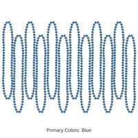 144 Pack Bulk Party Bead Necklaces - Small Round blue