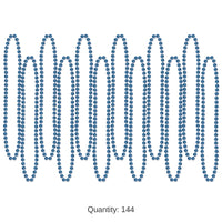 144 Pack Bulk Party Bead Necklaces - Small Round blue