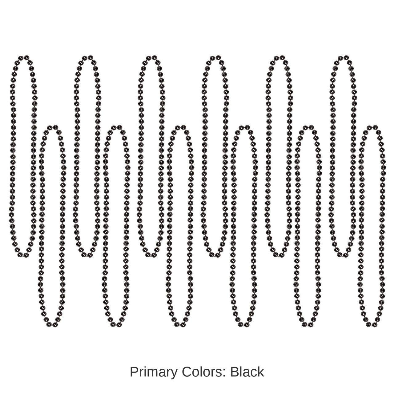 144 Pack Bulk Party Bead Necklaces - Small Round black
