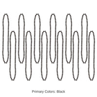 144 Pack Bulk Party Bead Necklaces - Small Round black