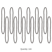 144 Pack Bulk Party Bead Necklaces - Small Round black