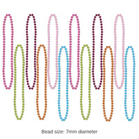 144 Pack Bulk Party Bead Necklaces - Small Round Asst colors