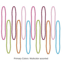 144 Pack Bulk Party Bead Necklaces - Small Round Asst colors