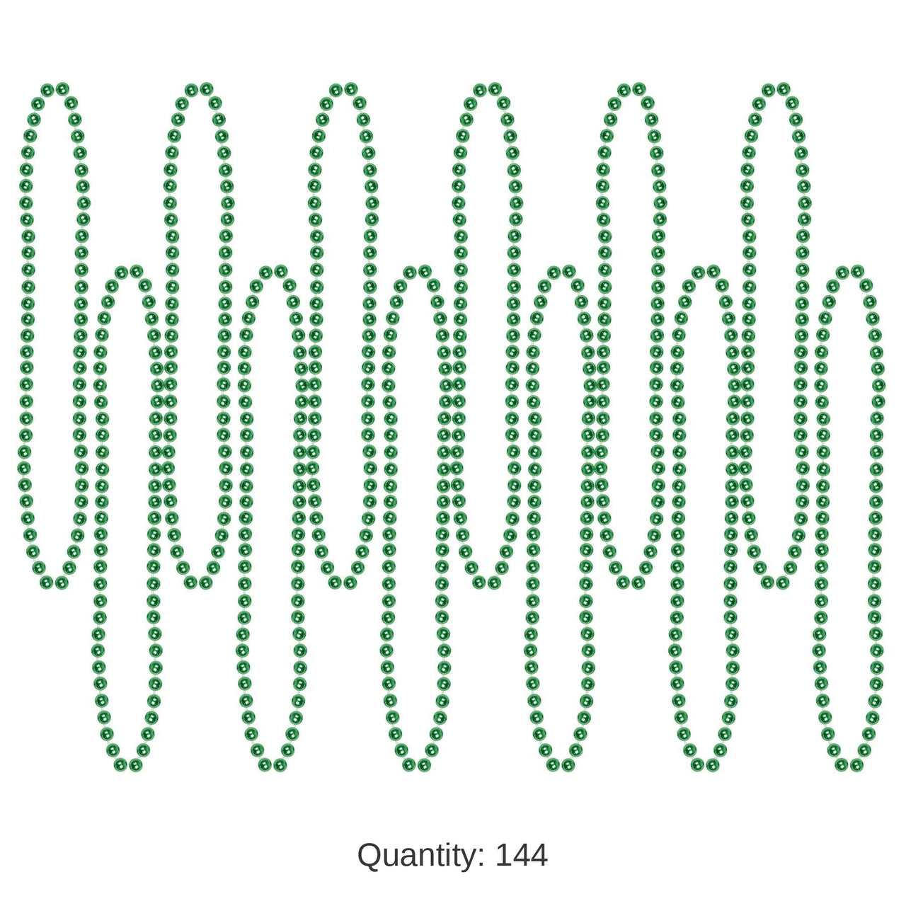 144 Pack Bulk Party Bead Necklaces - Small Round green