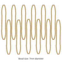144 Pack Bulk Party Bead Necklaces - Small Round gold