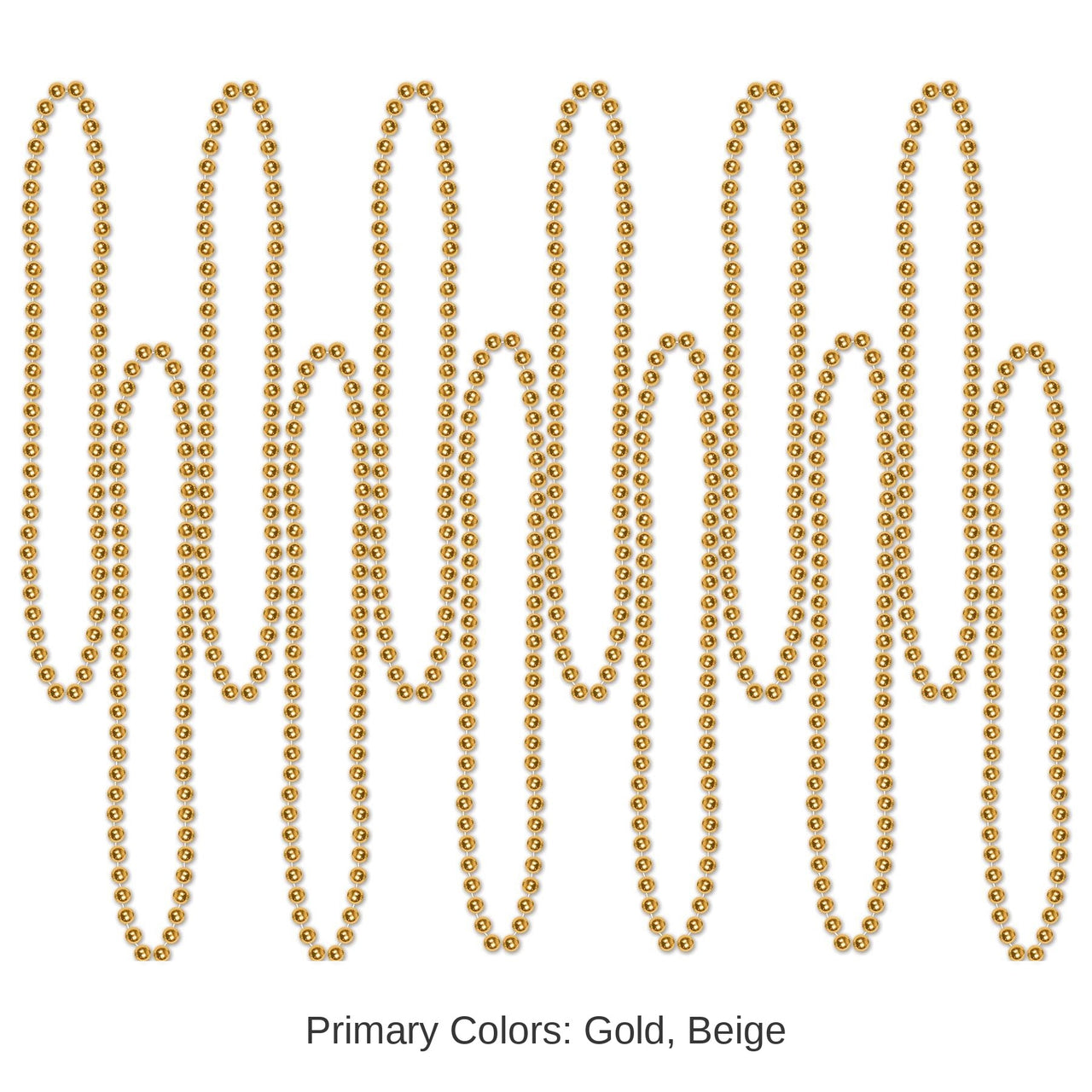 144 Pack Bulk Party Bead Necklaces - Small Round gold
