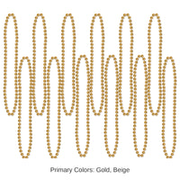 144 Pack Bulk Party Bead Necklaces - Small Round gold