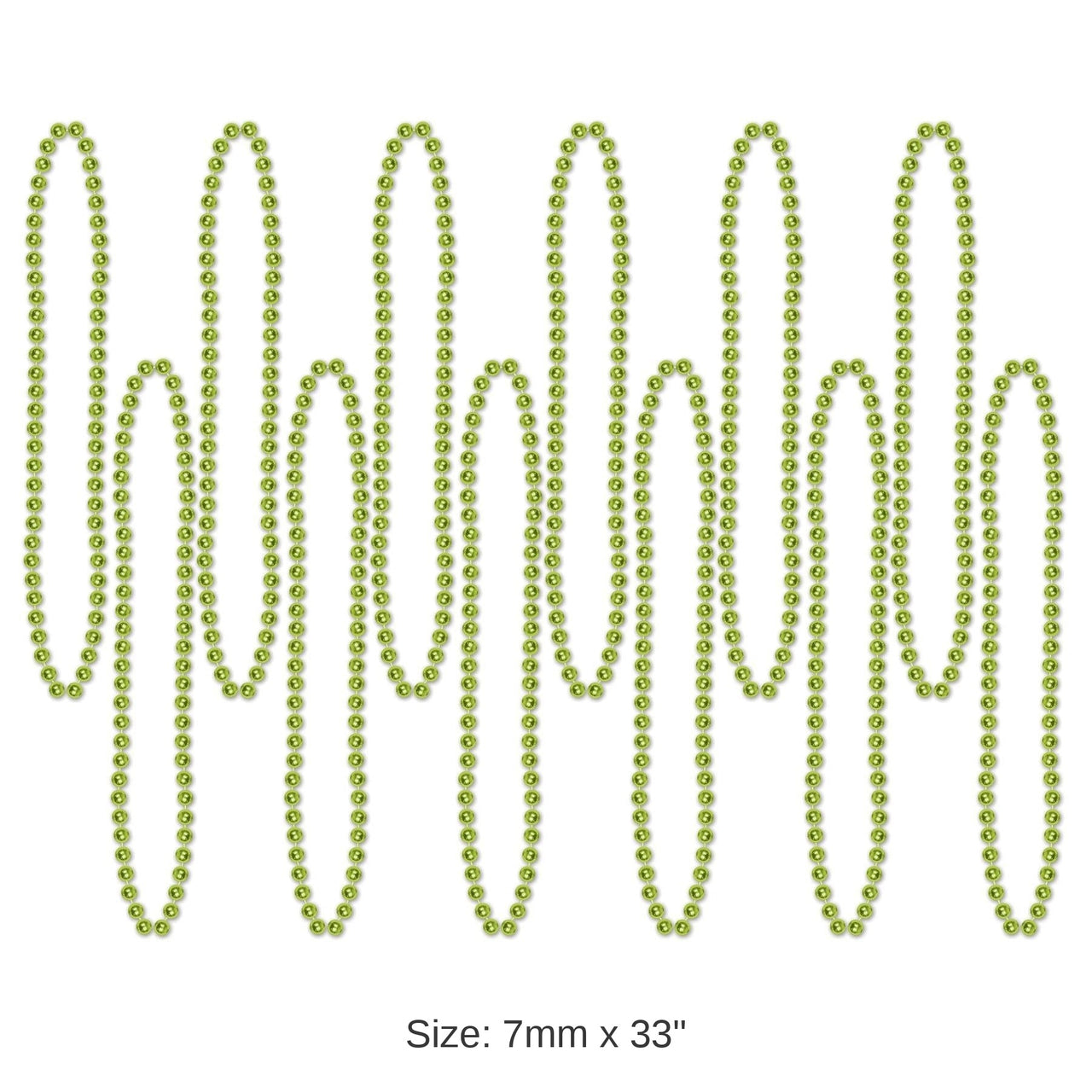 144 Pack Bulk Party Bead Necklaces - Small Round Light green