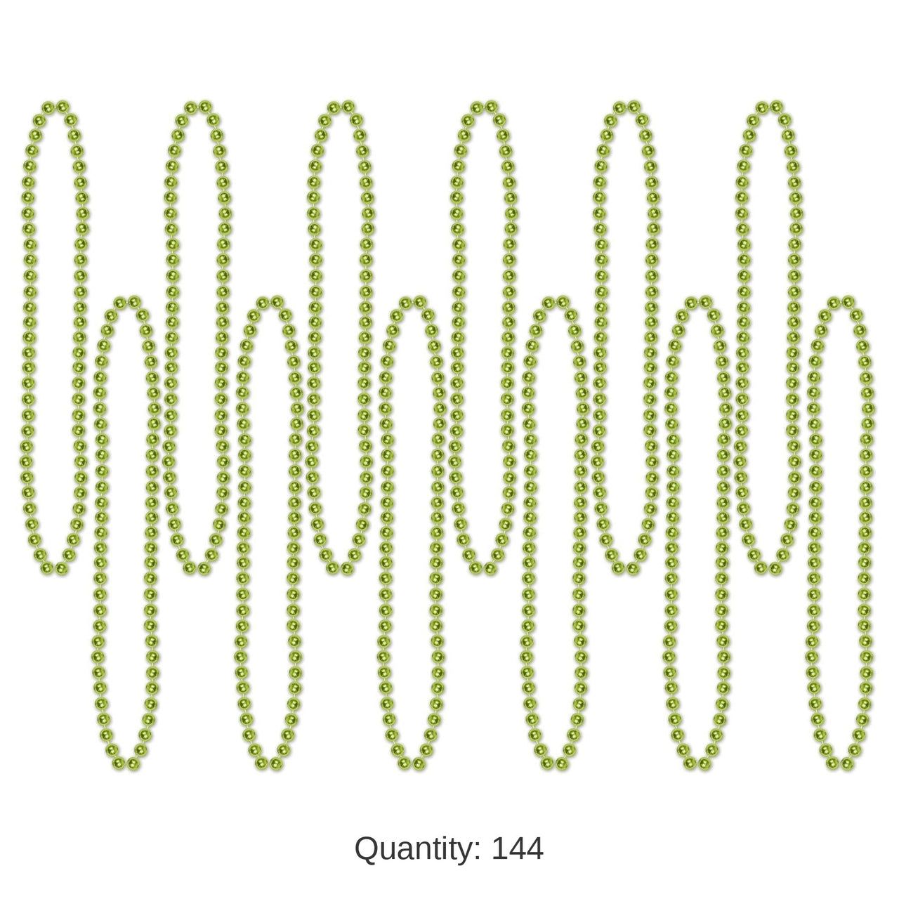 144 Pack Bulk Party Bead Necklaces - Small Round Light green
