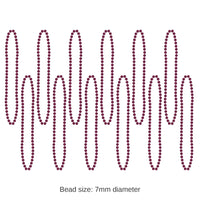 144 Pack Bulk Party Bead Necklaces - Small Round maroon