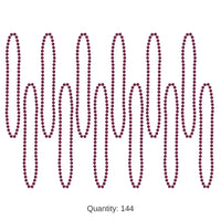 144 Pack Bulk Party Bead Necklaces - Small Round maroon