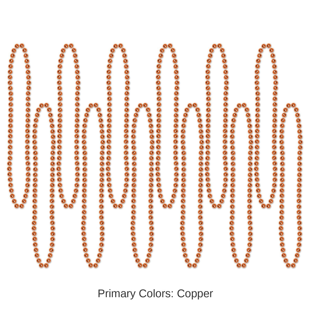 144 Pack Bulk Party Bead Necklaces - Small Round orange
