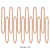 144 Pack Bulk Party Bead Necklaces - Small Round orange