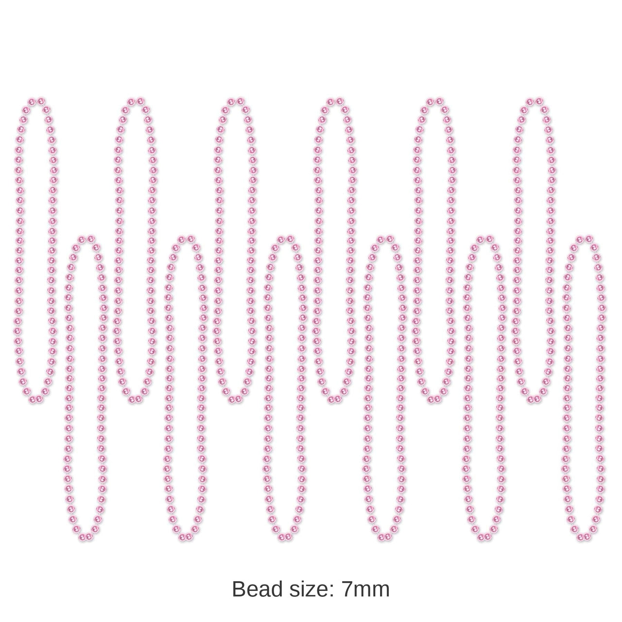 144 Pack Bulk Party Bead Necklaces - Small Round pink