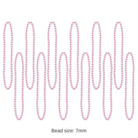 144 Pack Bulk Party Bead Necklaces - Small Round pink