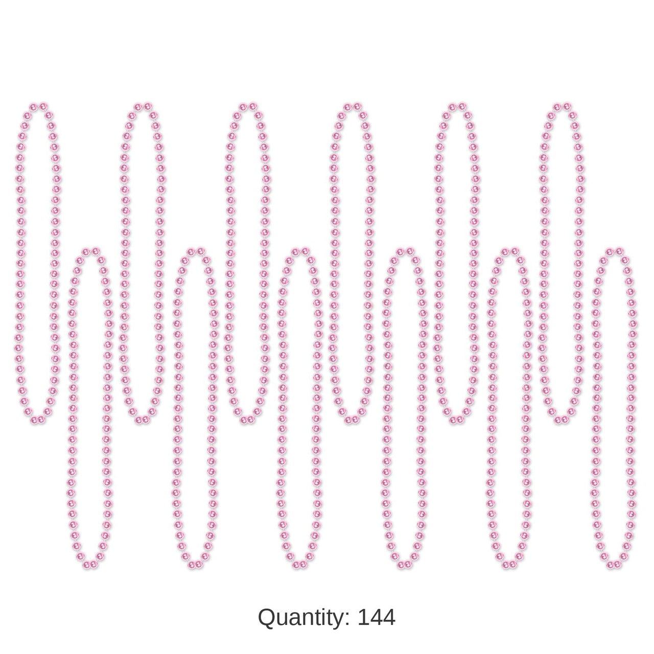 144 Pack Bulk Party Bead Necklaces - Small Round pink