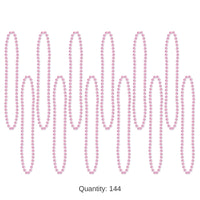 144 Pack Bulk Party Bead Necklaces - Small Round pink