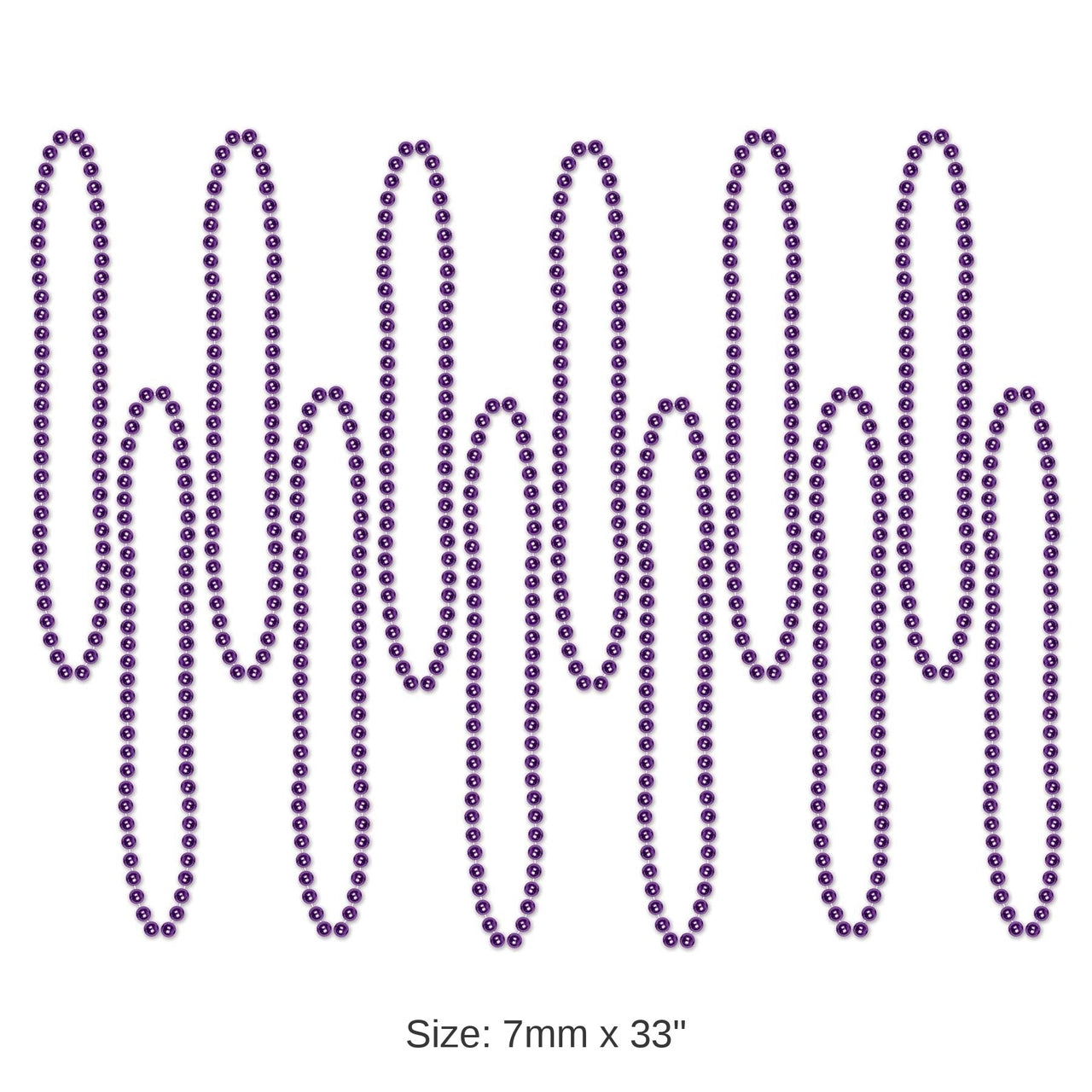 144 Pack Bulk Party Bead Necklaces - Small Round purple