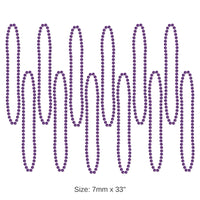 144 Pack Bulk Party Bead Necklaces - Small Round purple
