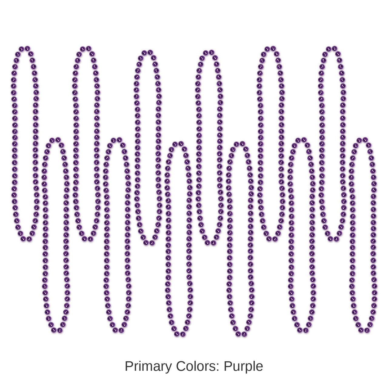 144 Pack Bulk Party Bead Necklaces - Small Round purple